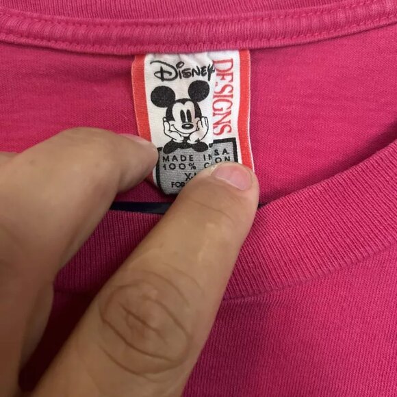 Disney Parks Pleasure Island Vintage Logo Pink Women's T-Shirt XL - Picture 3 of 5